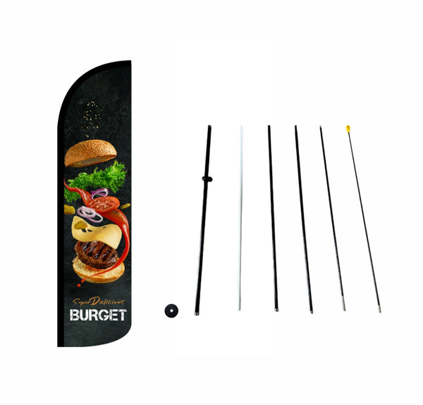 BURGER-Knife flag【3x11.5ft】DDP-4