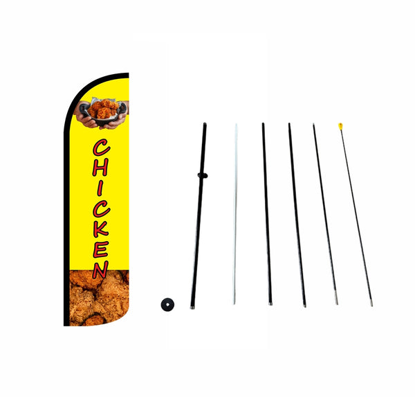 CHICKEN-Knife flag【3x11.5ft】DDP-9