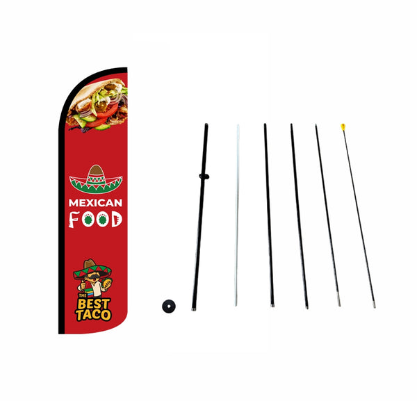 MEXICAN FOOD-Knife flag【3x11.5ft】DDP-10